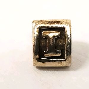 Authentic PANDORA "I" Block Letter Charm Pendant